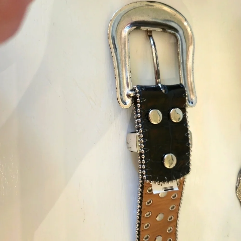 Vintage | Rhinestone Leather Belt